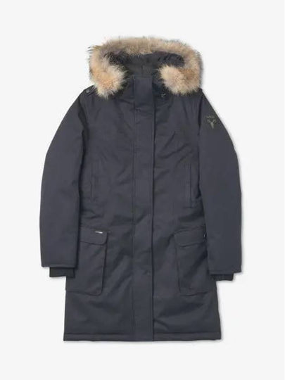 Women's Abby Hooded Fur Long Parka Navy - NOBIS - BALAAN 2