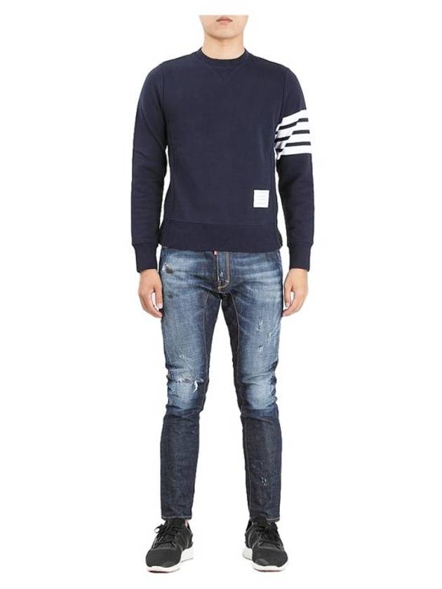 4 Bar Loopback Jersey Sweatshirt Navy - THOM BROWNE - BALAAN 3