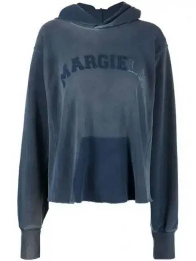 Logo Vintage Cotton Cropped Hoodie Blue - MAISON MARGIELA - BALAAN 2