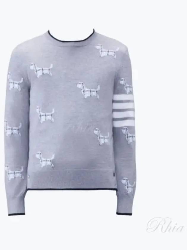 Hector Intarsia Crew Neck Knit Top Grey - THOM BROWNE - BALAAN 2