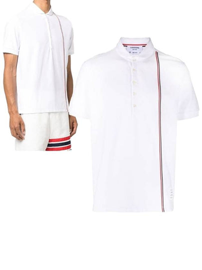 RWB Stripe Polo Shirt White - THOM BROWNE - BALAAN 2