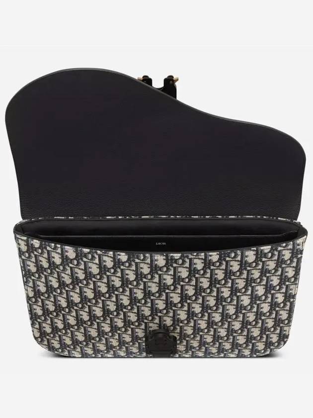 Oblique Saddle A4 Pouch Bag Black - DIOR - BALAAN 5