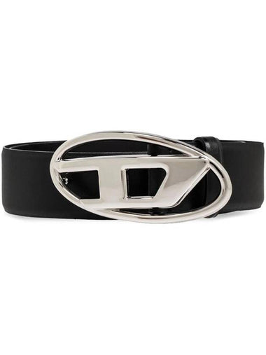 1DR Logo Buckle Leather Belt Black - DIESEL - BALAAN 1