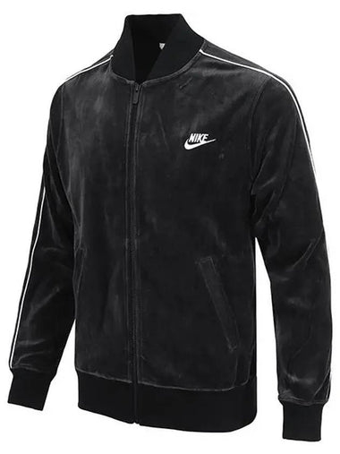 Sportswear Club Velor Zip-Up Jacket Black - NIKE - BALAAN 1