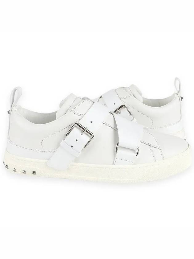 Men's Belted V-Punk Low Top Sneakers White - VALENTINO - BALAAN 3