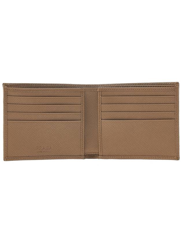 Triangle Logo Saffiano Half Wallet Caramel - PRADA - BALAAN 11