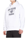 Paris France Oversized Organic Cotton Fleece Hoodie White - AMI - BALAAN 8