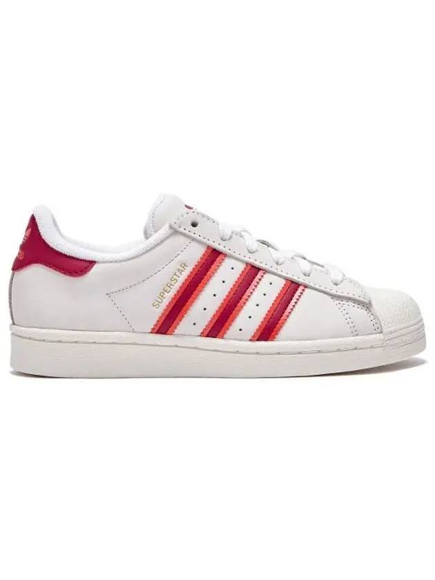 Superstar Low Top Sneakers White Legacy Burgundy - ADIDAS - BALAAN 1