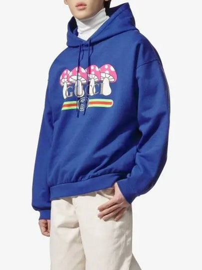 Mushroom Logo Hoodie Blue - GUCCI - BALAAN 2