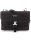 Re-Nylon Saffiano Leather Smartphone Case Cross Bag Black - PRADA - BALAAN 2