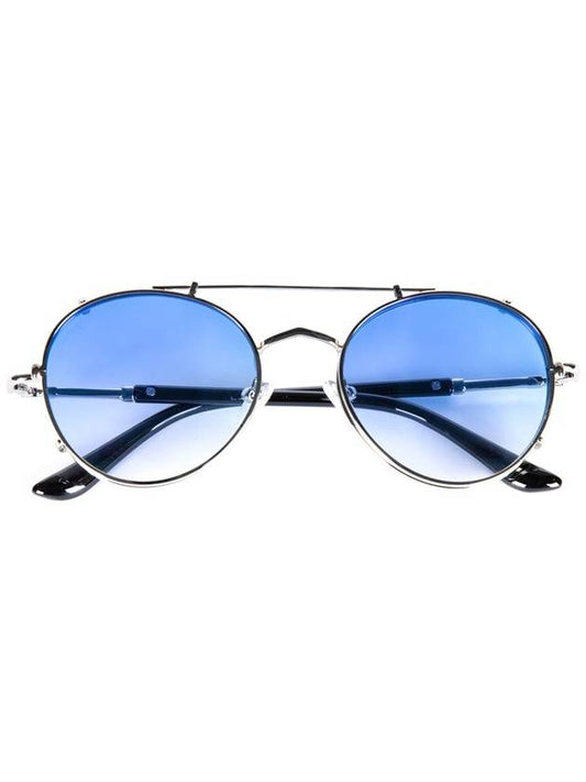 Eyewear Asper Clip-On Blue Tinted Sunglasses Silver - HYBITION - BALAAN 1