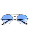 Eyewear Asper Clip-On Blue Tinted Sunglasses Silver - HYBITION - BALAAN 1