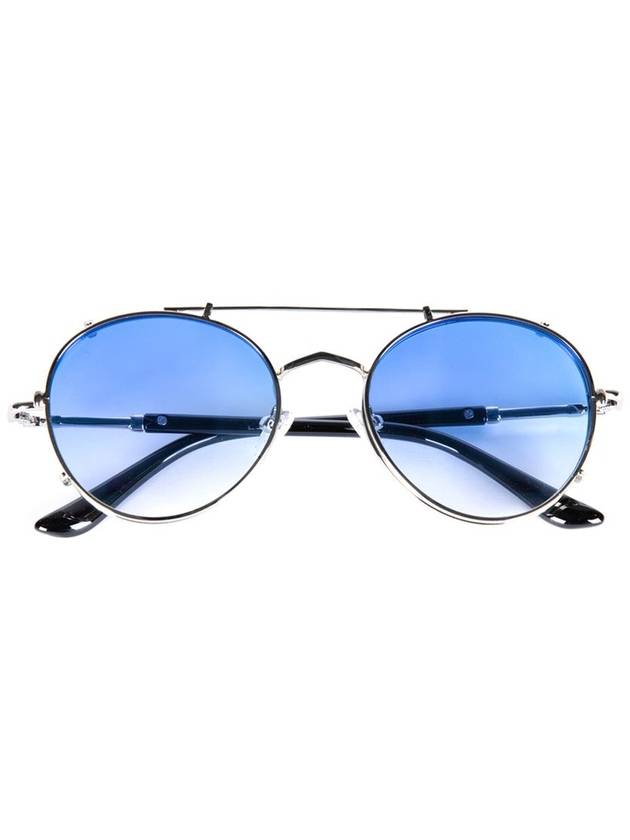 Eyewear Asper Clip-On Blue Tinted Sunglasses Silver - HYBITION - BALAAN 1