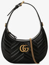 GG Marmont Half Moon Mini Bag Black - GUCCI - BALAAN 3