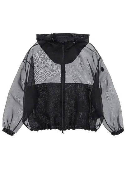 Women's Armonide Organza Zip Up Hoodie Black - MONCLER - BALAAN 2