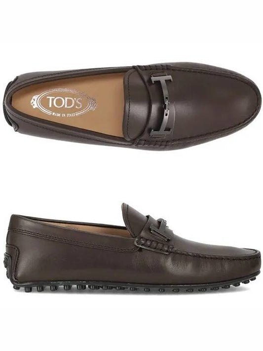 Men's City Gommino Leather Driving Shoes Brown - TOD'S - BALAAN 2
