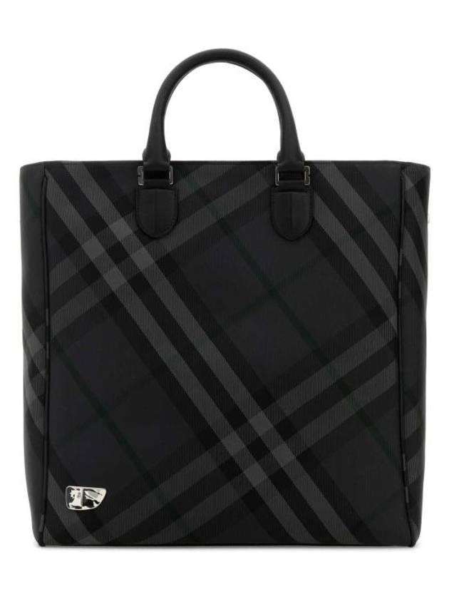 Grid Check Tote Bag Grey - BURBERRY - BALAAN 1