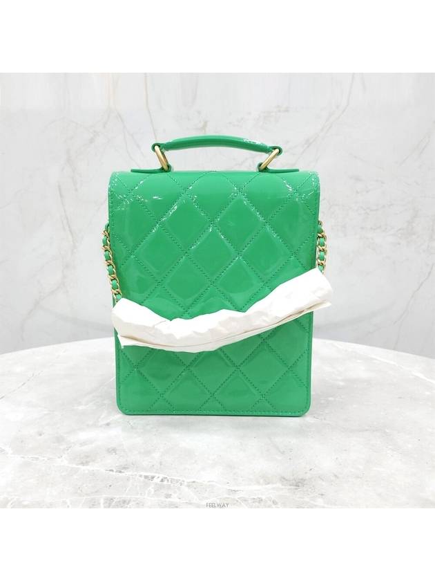 Lux You New Product Green Patent Small Flap Bag AS4180 - CHANEL - BALAAN 3