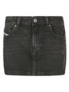 De-Ron Denim H-Line Skirt Black - DIESEL - BALAAN 1