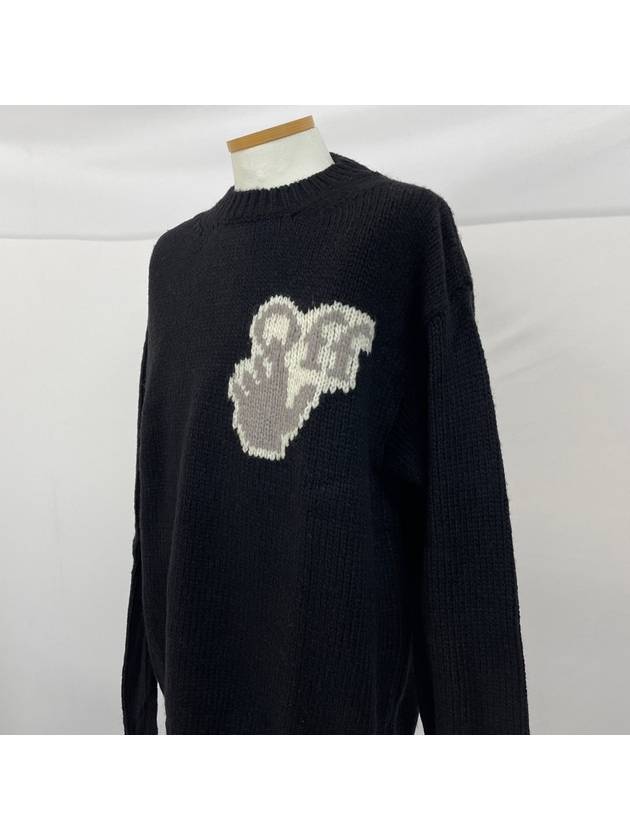 Hand Logo Knit Top Black - OFF WHITE - BALAAN 3