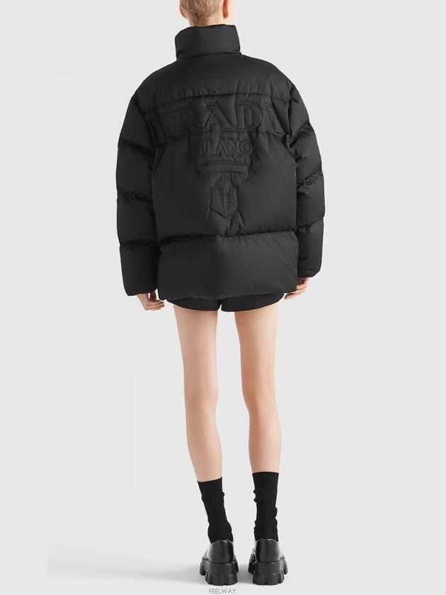 Oversized Re-Nylon Down Padding Black - PRADA - BALAAN 4