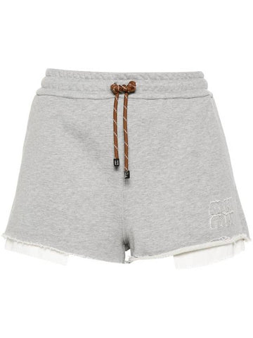 Miu Miu Cotton Fleece Shorts - MIU MIU - BALAAN 1