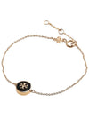 Kira Enamel Chain Bracelet Gold Black - TORY BURCH - BALAAN 11