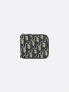 Oblique Zipper Half Wallet Black Beige - DIOR - BALAAN 2