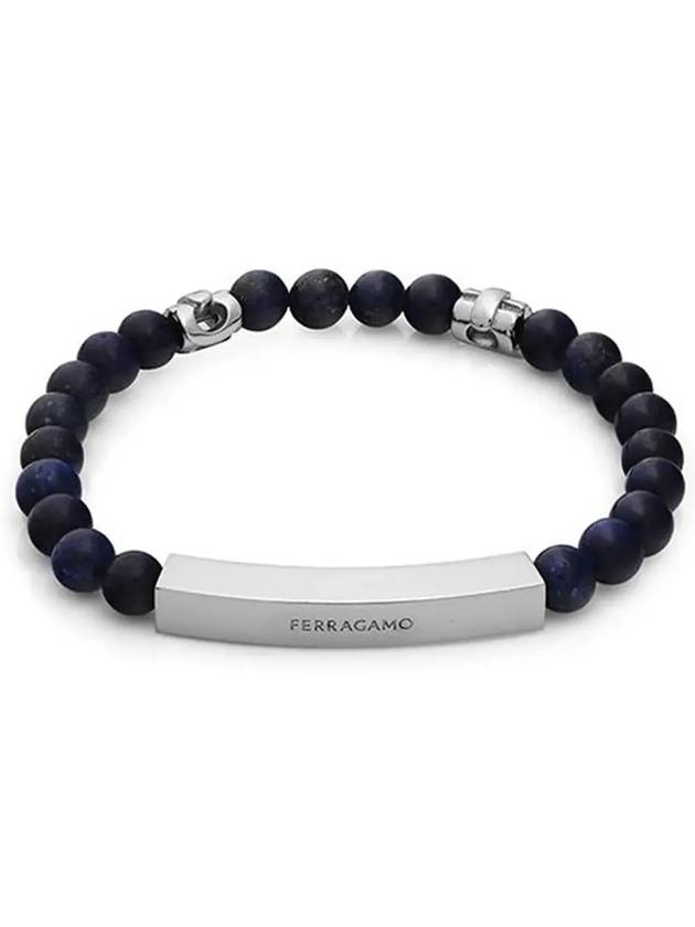 Logo Stone Small Bracelet Blue - SALVATORE FERRAGAMO - BALAAN 4