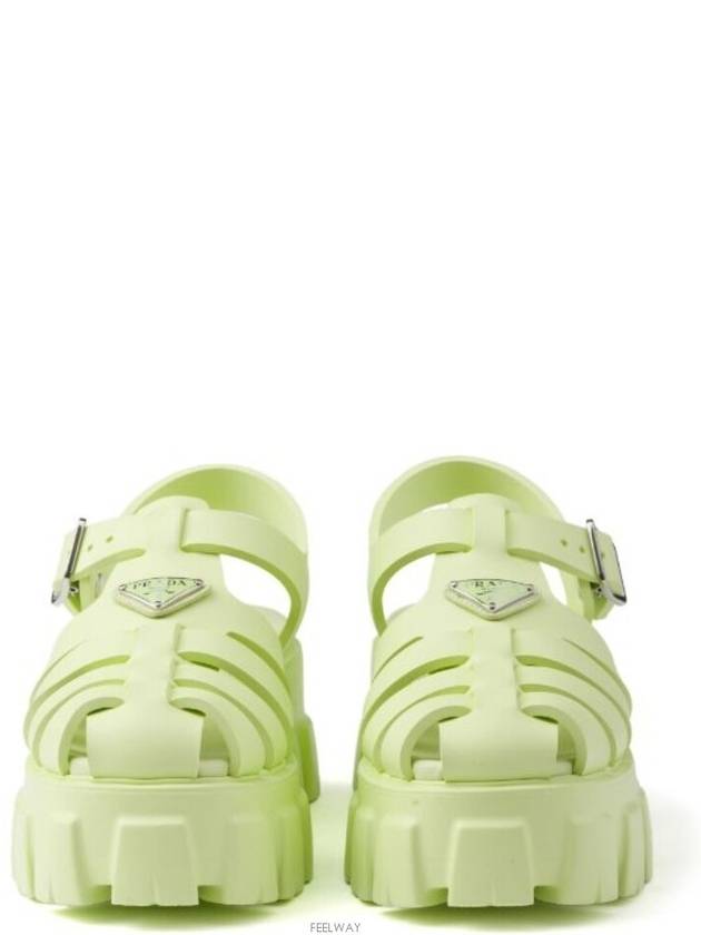 Monolith Rubber Sandals Green - PRADA - BALAAN 4