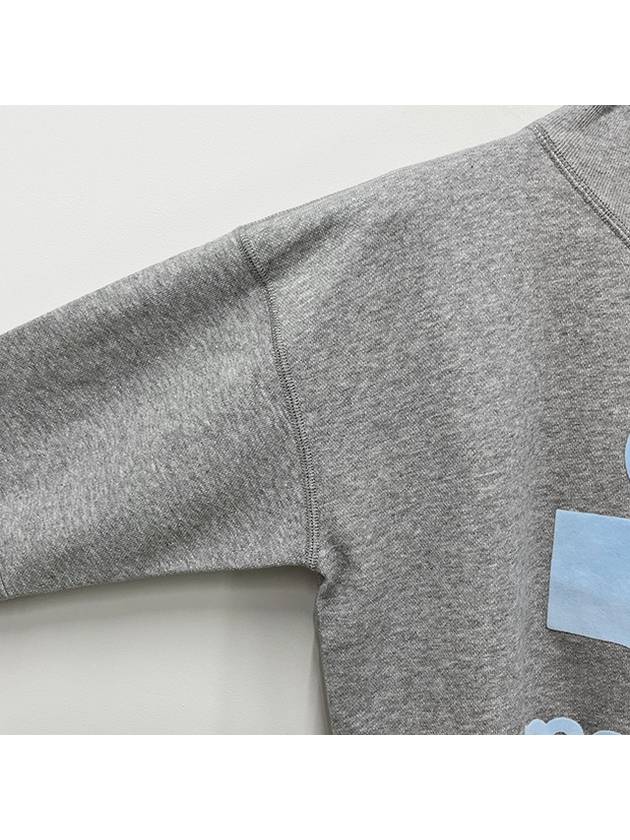 Moby Logo Print Sweatshirt Grey Ice Blue - ISABEL MARANT ETOILE - BALAAN 6