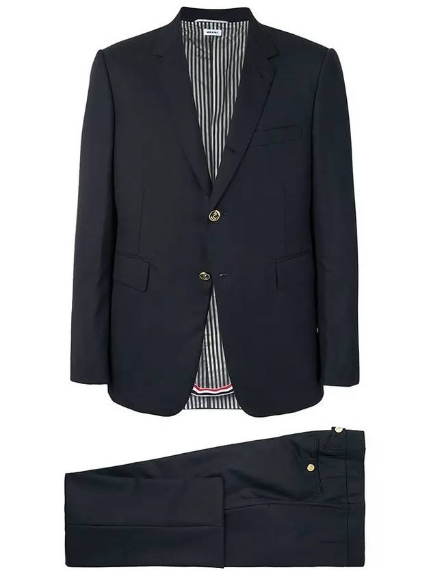 Men's Signature Classic Wool Suit Navy - THOM BROWNE - BALAAN 3