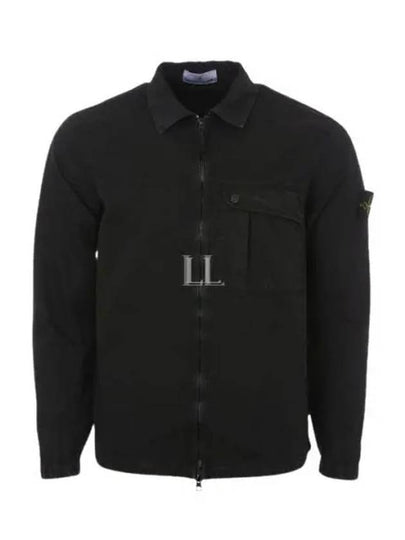 Old Treatment Garment Dyed Overshirt Jacket Black - STONE ISLAND - BALAAN 2