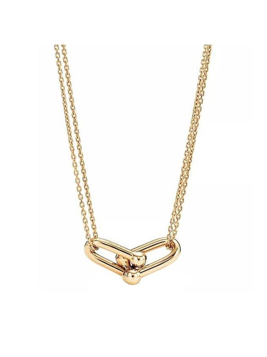 Women's Double Link Pendant Necklace Gold - TIFFANY & CO. - BALAAN.