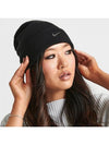 Cuffed Swoosh Logo Beanie Black - NIKE - BALAAN 2