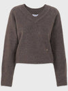 Women's Woods V-neck Knit Brown P00000DR - MICANE - BALAAN 9