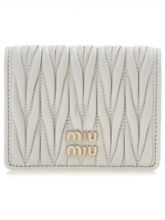 Matelasse Leather Half Wallet White - MIU MIU - BALAAN 2