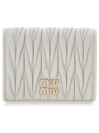 Matelasse Leather Half Wallet White - MIU MIU - BALAAN 2