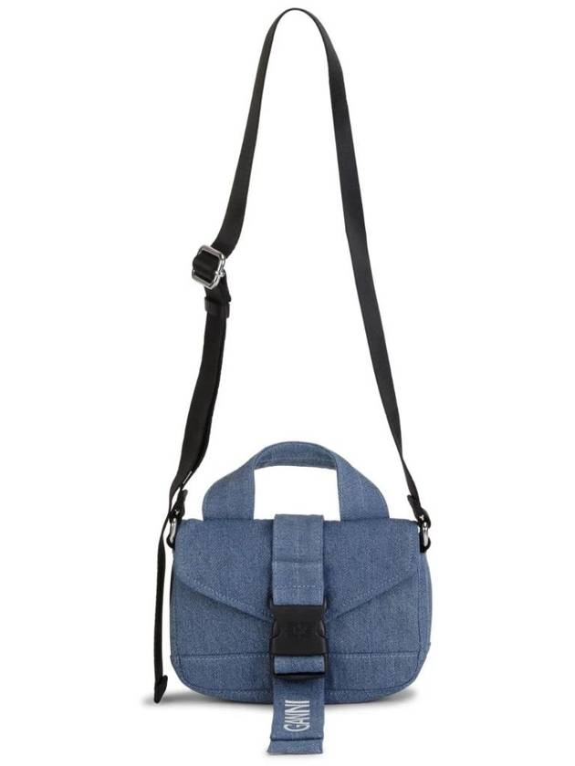 Logo Print Denim Cross Bag Blue - GANNI - BALAAN 1