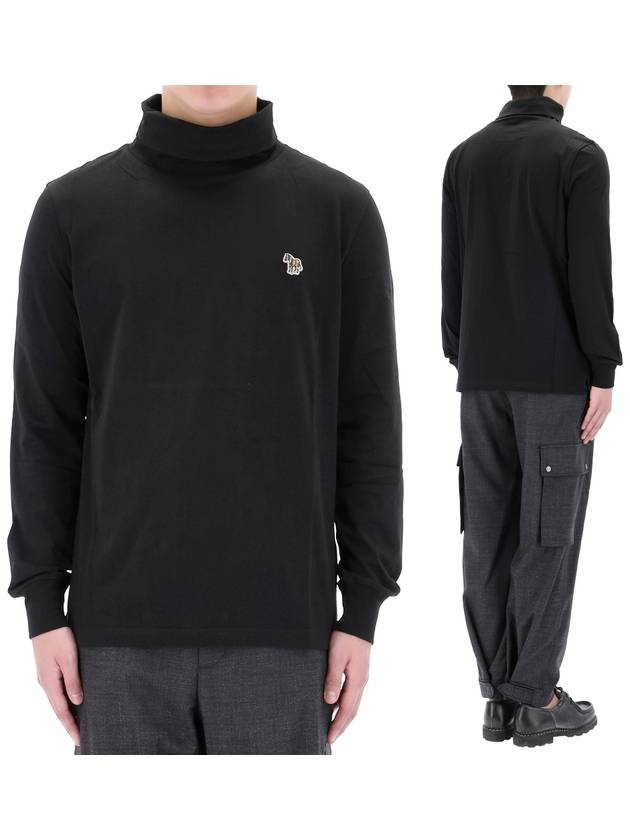 Zebra Logo Roll Neck Long Sleeve T-Shirt Black - PAUL SMITH - BALAAN 2