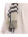 Check Cashmere Scarf Light Sage - BURBERRY - BALAAN 7