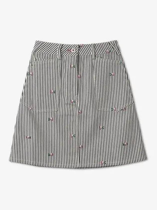 Rinse Striped Shorts Denim Skirt Blue FD52DJ2696J1DM - KENZO - BALAAN 1