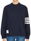 Engineered 4 Bar Medium Weight Jersey Oversized Long Sleeved T-Shirt Navy - THOM BROWNE - BALAAN 2