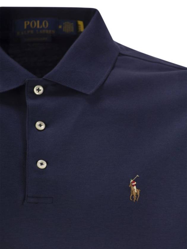 Embroidered Logo Pony Polo Shirt Blue - POLO RALPH LAUREN - BALAAN 5