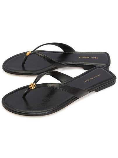 Capri Logo Plaque Flip Flops Black - TORY BURCH - BALAAN 2