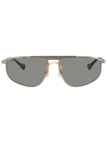 Eyewear Round Metal Sunglasses Gray - GUCCI - BALAAN 1