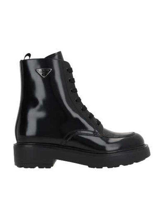 Brushed Leather Walker Boots Black - PRADA - BALAAN 3