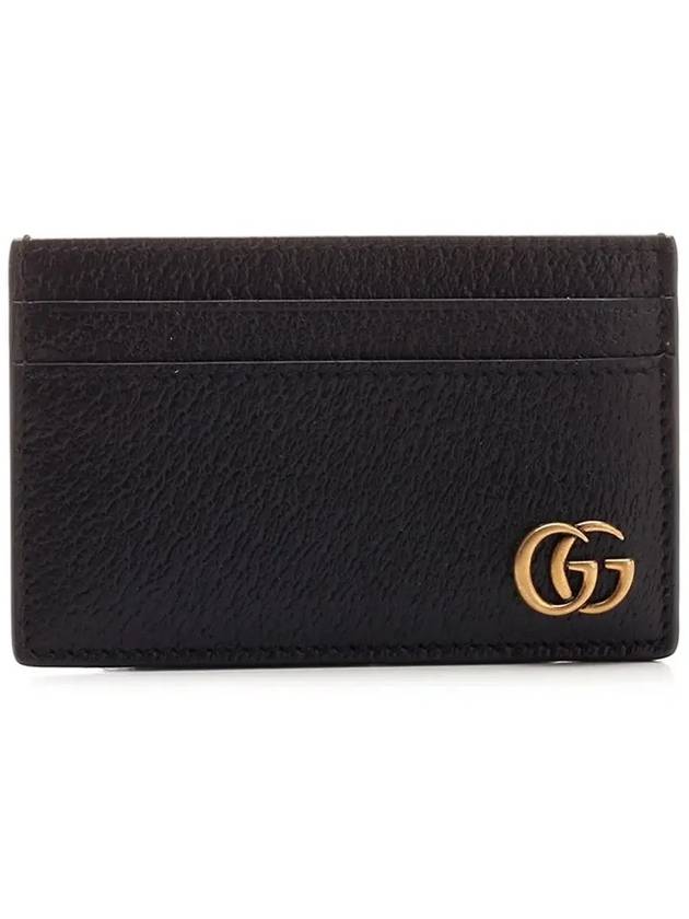 Gold Hardware GG Marmont Card Wallet Black - GUCCI - BALAAN 2