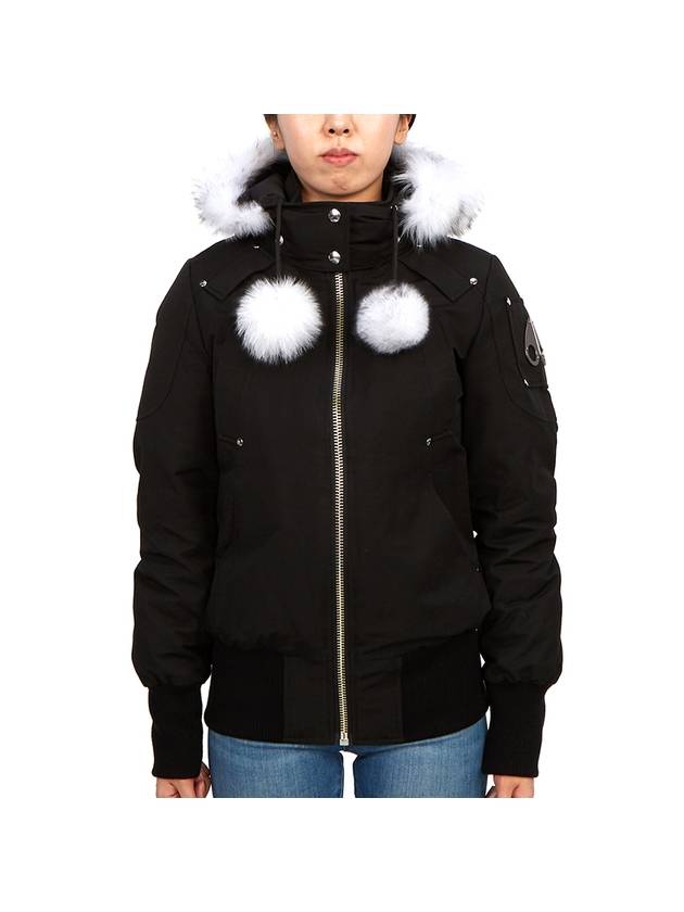 Original Debbie Bomber Jacket White Shearling Black - MOOSE KNUCKLES - BALAAN 1