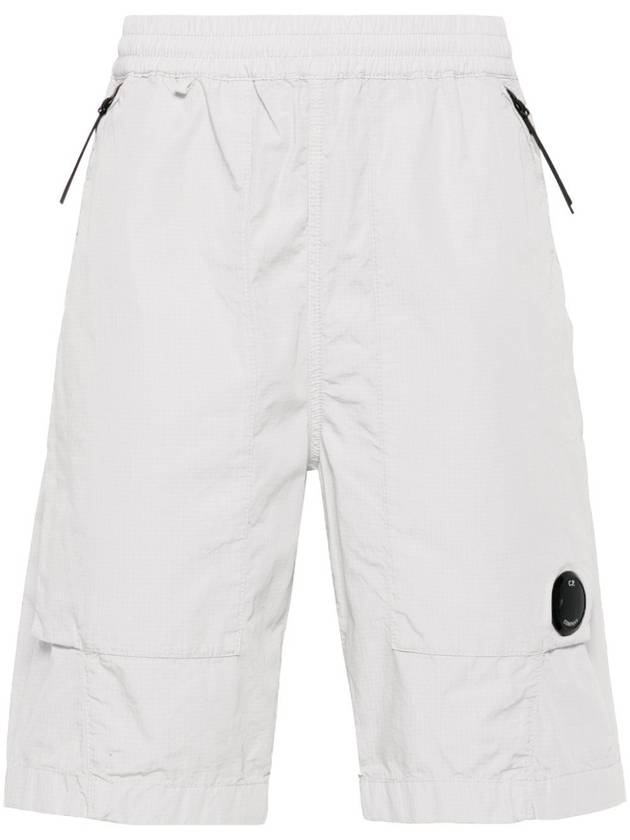 Logo Ripstop Shorts White - CP COMPANY - BALAAN 3